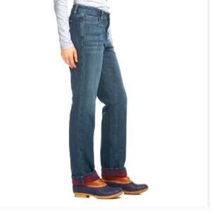 L.L. Bean Women's Favorite Fit Flannel Lined Jean Medium Wash Size 18